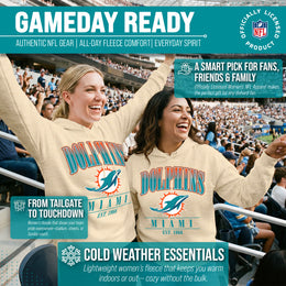 Miami Dolphins Ladies NFL Starstruck Fleece Pullover Hooded Sweatshirt - Cream