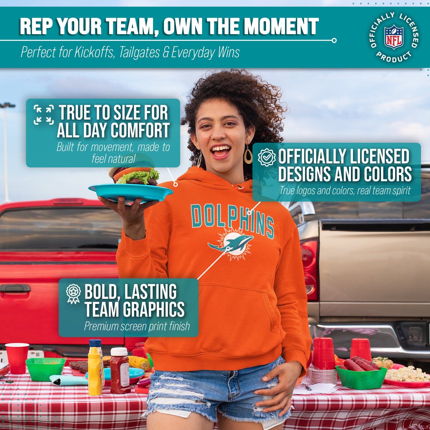 Miami Dolphins NFL Home Team Hoodie - Orange