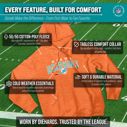 Miami Dolphins NFL Adult Unisex Starting Fresh Ultra Soft Fleece Hooded Sweatshirt - Orange