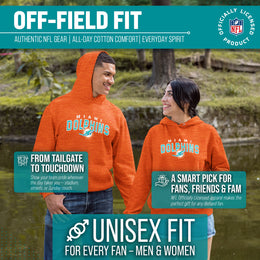 Miami Dolphins NFL Adult Unisex Starting Fresh Ultra Soft Fleece Hooded Sweatshirt - Orange