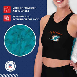 Miami Dolphins NFL Women's Sports Bra Activewear - Black