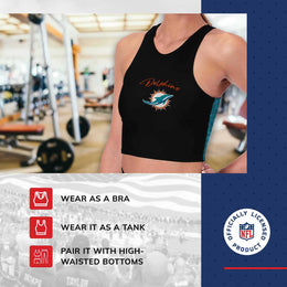 Miami Dolphins NFL Women's Sports Bra Activewear - Black