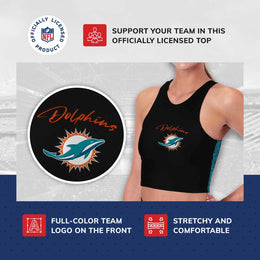 Miami Dolphins NFL Women's Sports Bra Activewear - Black