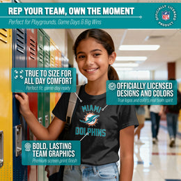 Miami Dolphins NFL Youth Gameday Football T-Shirt - Black