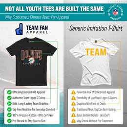 Miami Dolphins NFL Youth Overtime Blueprint Football T-Shirt Unisex Tag Free Comfortable - Black