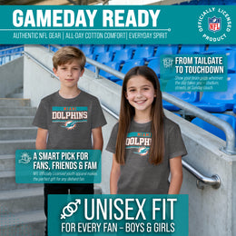 Miami Dolphins NFL Youth Short Sleeve Charcoal T Shirt - Charcoal