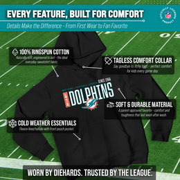Miami Dolphins NFL Youth Modern Endzone Football Fleece Hooded Sweatshirt - Black