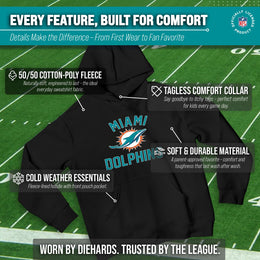 Miami Dolphins NFL Youth Gameday Hooded Sweatshirt - Black