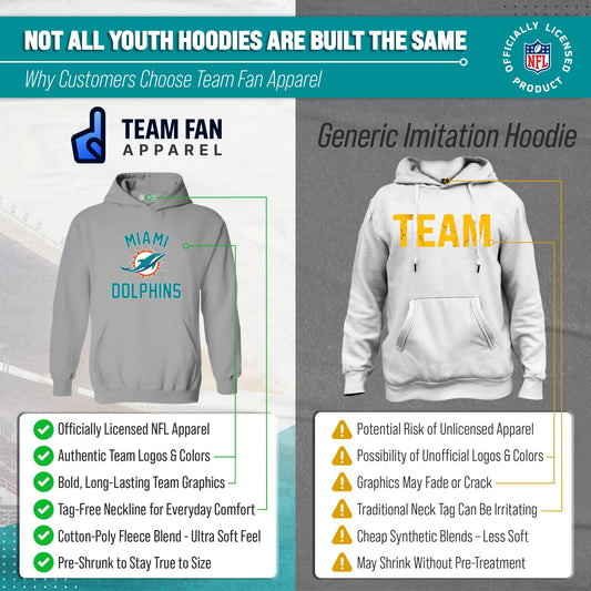 Miami Dolphins NFL Youth Gameday Hooded Sweatshirt - Gray