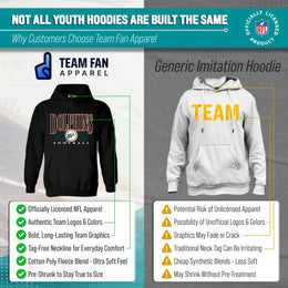 Miami Dolphins NFL Youth Overtime Blueprint Football Fleece Hooded Sweatshirt - Black