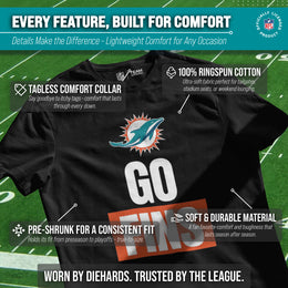 Miami Dolphins NFL Adult Team Slogan Unisex T-Shirt - Black