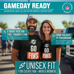 Miami Dolphins NFL Adult Team Slogan Unisex T-Shirt - Black