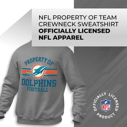 Miami Dolphins NFL Adult Property Of Crewneck Fleece Sweatshirt - Sport Gray