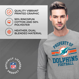 Miami Dolphins NFL Adult Property Of Long SleeveT Shirt - Sport Gray