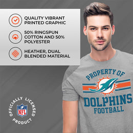 Miami Dolphins NFL Adult Property Of T-Shirt - Sport Gray