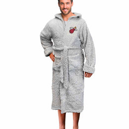 Miami Heat NBA Adult Plush Hooded Robe with Pockets - Gray