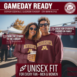 Minnesota Golden Gophers Adult Arch & Logo Soft Style Gameday Crewneck Sweatshirt - Maroon