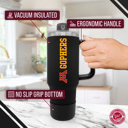 Minnesota Golden Gophers College & University 40 oz Travel Tumbler With Handle - Black
