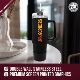 Minnesota Golden Gophers College & University 40 oz Travel Tumbler With Handle - Black