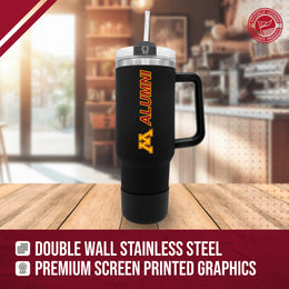 Minnesota Golden Gophers Collegiate 40oz Stainless Steel Travel Tumbler with Handle for Alumni - Black