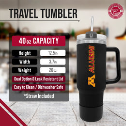 Minnesota Golden Gophers Collegiate 40oz Stainless Steel Travel Tumbler with Handle for Alumni - Black
