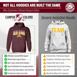Minnesota Golden Gophers NCAA Adult Unisex Starting Fresh Heathered Hooded Fleece Sweatshirt - Maroon Heather