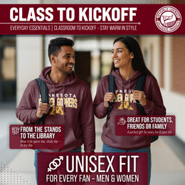 Minnesota Golden Gophers NCAA Adult Unisex Starting Fresh Heathered Hooded Fleece Sweatshirt - Maroon Heather