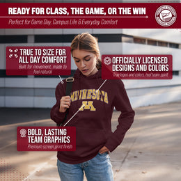 Minnesota Golden Gophers Adult Arch & Logo Soft Style Gameday Hooded Sweatshirt - Maroon