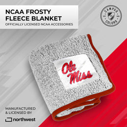 Ole Miss Rebels NCAA Silk Sherpa College Throw Blanket - Navy