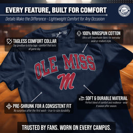 Ole Miss Rebels NCAA Adult Gameday Cotton T-Shirt - Navy