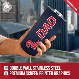 Ole Miss Rebels NCAA Stainless Steel Travel Tumbler for Dad - Navy