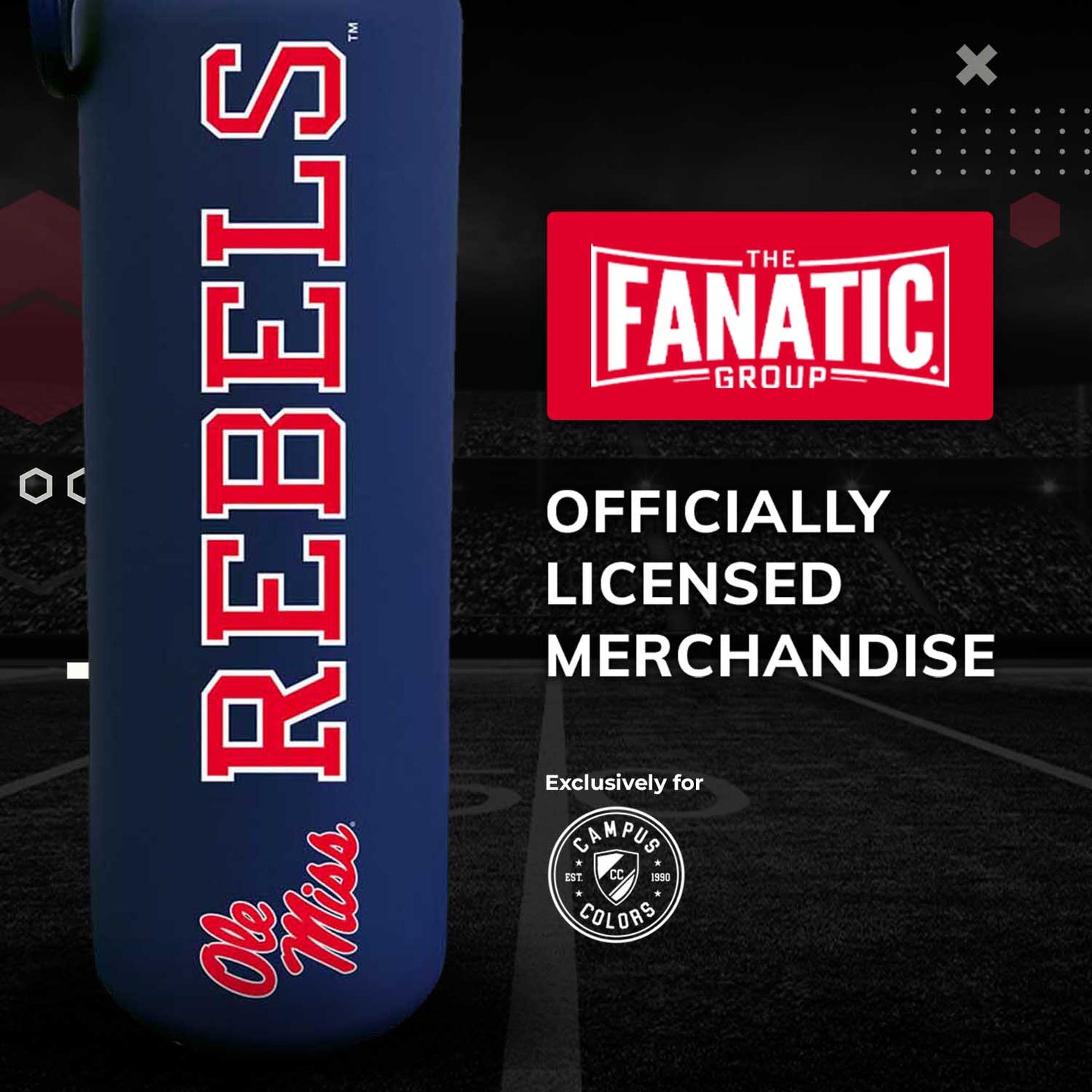 Ole Miss Rebels NCAA Stainless Steel Water Bottle - Royal