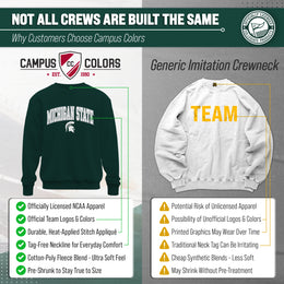 Michigan State Spartans NCAA Adult Tackle Twill Crewneck Sweatshirt - Green