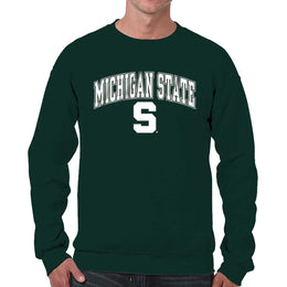 Michigan State Spartans Adult Arch & Logo Soft Style Gameday Crewneck Sweatshirt - Green