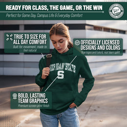 Michigan State Spartans Adult Arch & Logo Soft Style Gameday Hooded Sweatshirt - Green