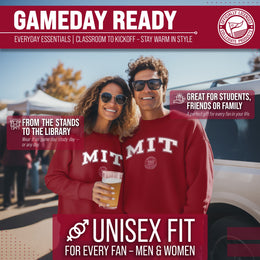 MIT Engineers Adult Arch & Logo Soft Style Gameday Crewneck Sweatshirt - Cardinal
