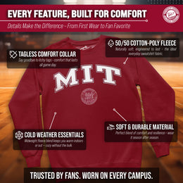 MIT Engineers Adult Arch & Logo Soft Style Gameday Crewneck Sweatshirt - Cardinal