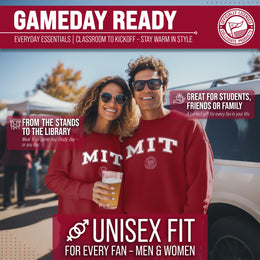 MIT Engineers Adult Arch & Logo Soft Style Gameday Crewneck Sweatshirt - Cardinal
