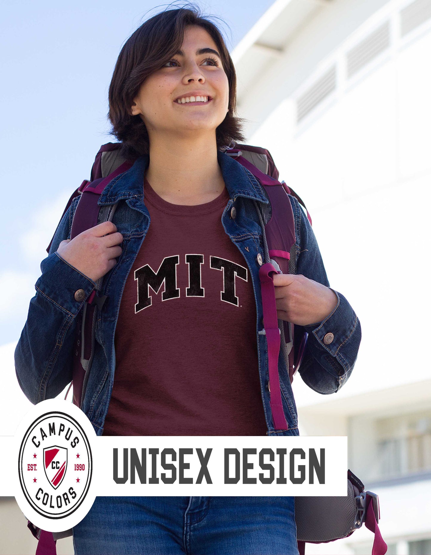MIT Engineers Adult MVP Heathered Cotton Blend T-Shirt - Maroon