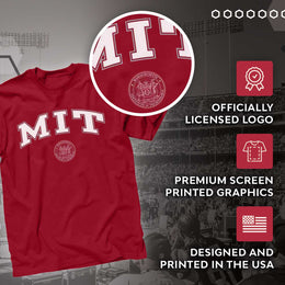 MIT Engineers Massachusetts Engineers Arch and Logo Short Sleeve T-shirt - Cardinal