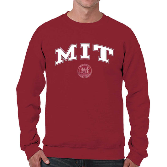 MIT Engineers Adult Arch & Logo Soft Style Gameday Crewneck Sweatshirt - Cardinal