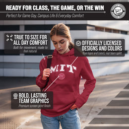 MIT Engineers Adult Arch & Logo Soft Style Gameday Hooded Sweatshirt - Cardinal