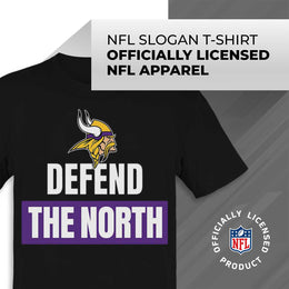 Minnesota Vikings NFL Adult Team Slogan Unisex T-Shirt - Black