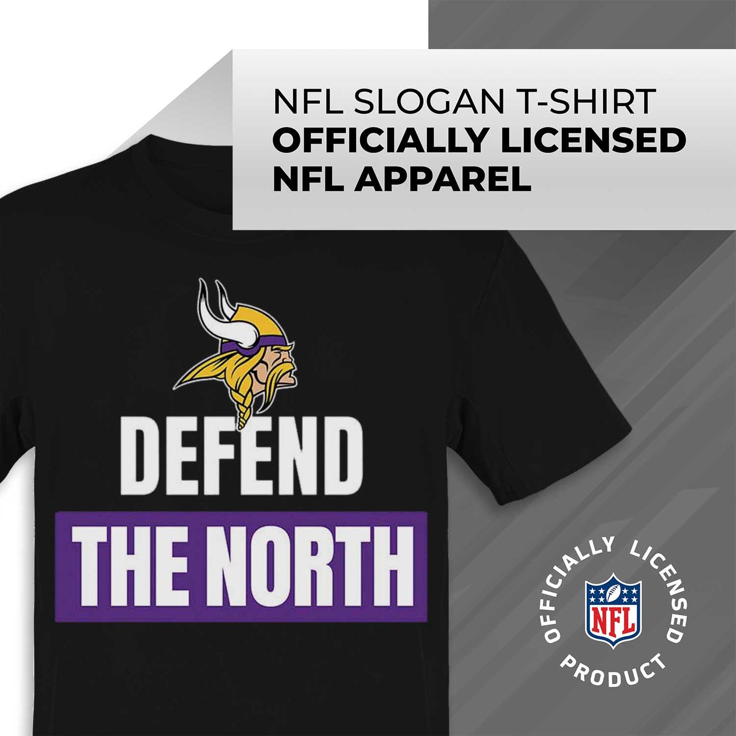 Minnesota Vikings NFL Adult Team Slogan Unisex T-Shirt - Black