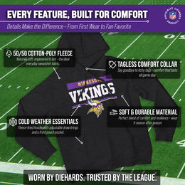 Minnesota Vikings NFL Adult Gameday Charcoal Hooded Sweatshirt - Charcoal