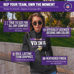 Minnesota Vikings NFL Adult Gameday Charcoal Hooded Sweatshirt - Charcoal