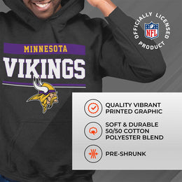 Minnesota Vikings NFL Adult Gameday Charcoal Hooded Sweatshirt - Charcoal
