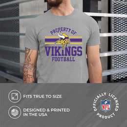 Minnesota Vikings NFL Adult Property Of T-Shirt - Sport Gray