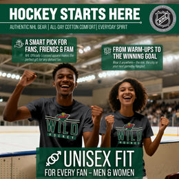 Minnesota Wild Adult NHL Heather Charcoal True Fan Hockey T-Shirt - Charcoal