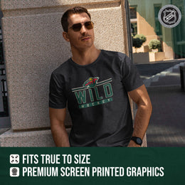 Minnesota Wild Adult NHL Heather Charcoal True Fan Hockey T-Shirt - Charcoal